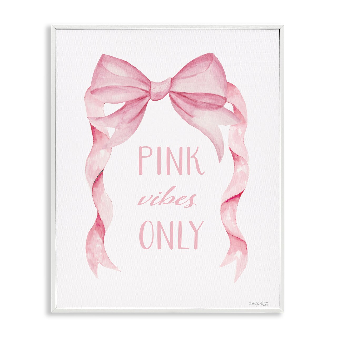 Stupell Industries Feminine Pink Vibes Only Framed Giclee, design by Cindy Jacobs